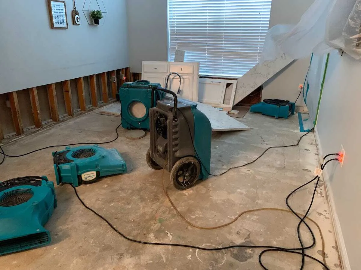 Dehumidifier in flood-cut room for Water Damage Restoration in Orinda